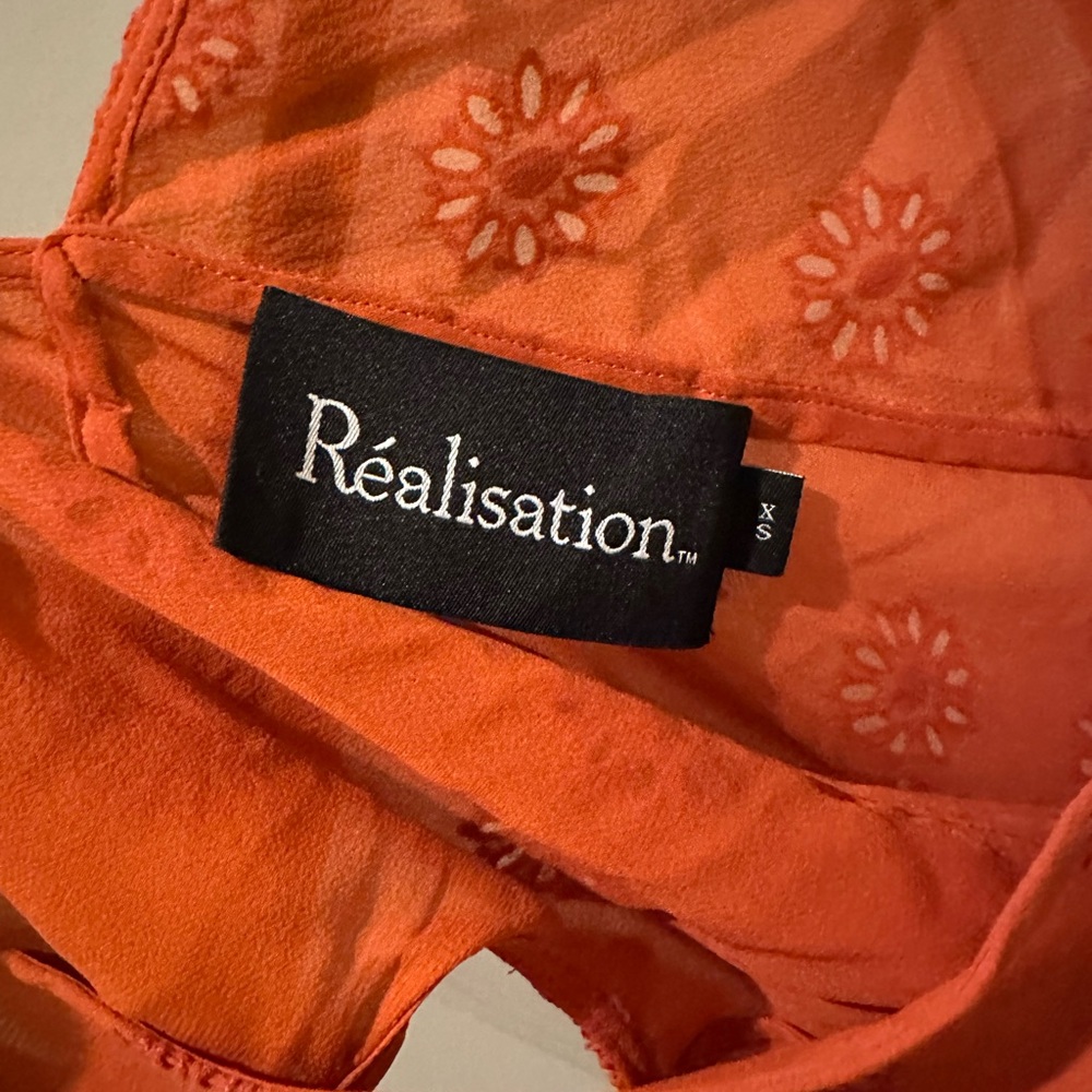 Realisation Par Burt Orange Sleeveless V-Neck Maxi Dress - Picture 4 of 4